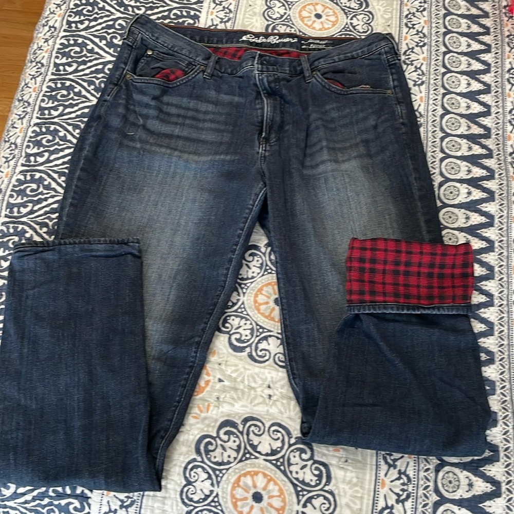 Eddie Bauer flannel lined jeans